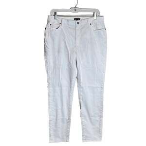 Eileen Fisher White Organic Cotton Skinny Jeans Size 12